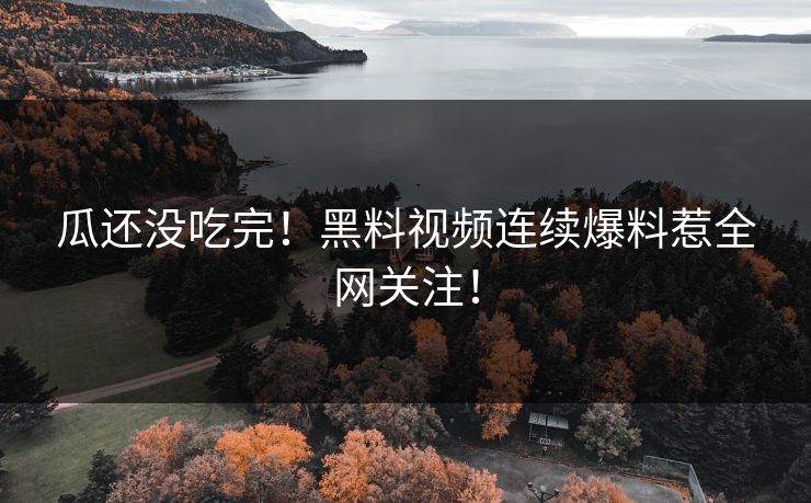 瓜还没吃完！黑料视频连续爆料惹全网关注！