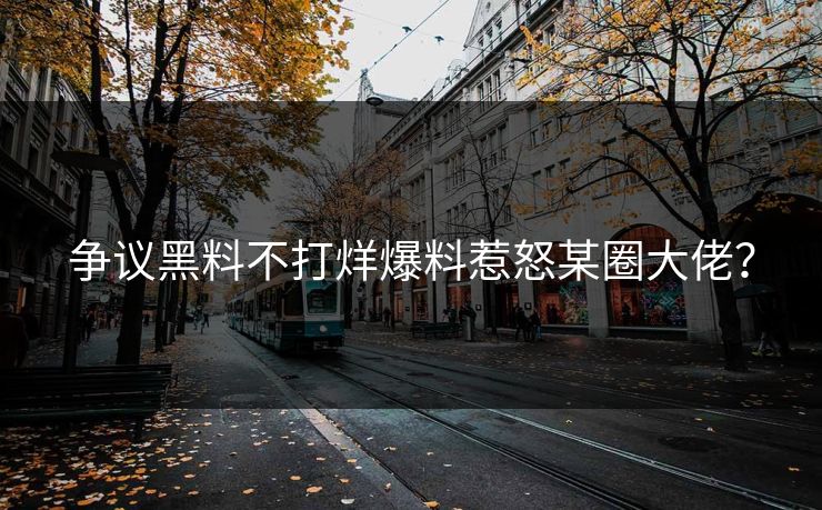 争议黑料不打烊爆料惹怒某圈大佬？