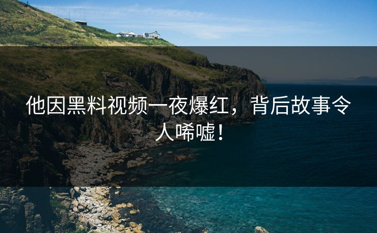 他因黑料视频一夜爆红，背后故事令人唏嘘！