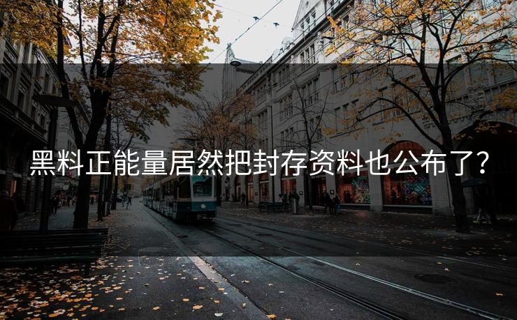 黑料正能量居然把封存资料也公布了？