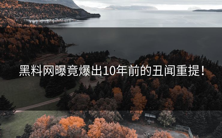 黑料网曝竟爆出10年前的丑闻重提！