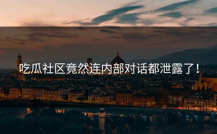 吃瓜社区竟然连内部对话都泄露了！