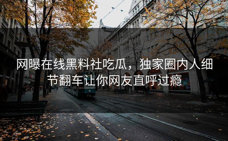 网曝在线黑料社吃瓜，独家圈内人细节翻车让你网友直呼过瘾